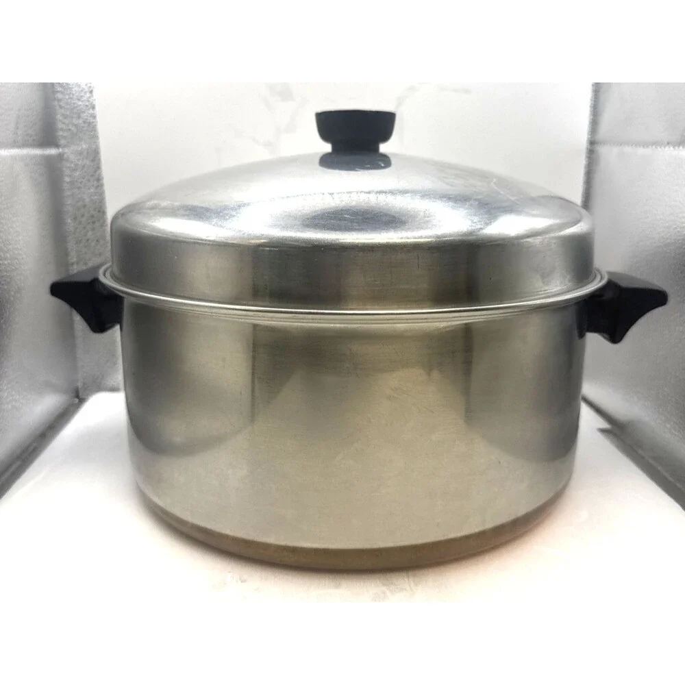 Revere Ware Copper Maid Bottom 6 Quart Stock Pot/ Dutch Oven w Dome Lid
